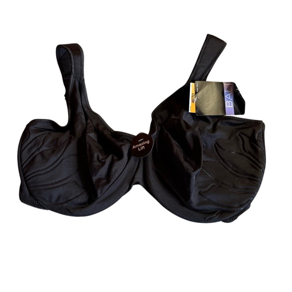 NWT Bali Live it Up Underwire Bra, Black, Size‎ 40DD